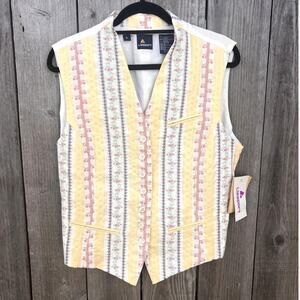Lizsport | Vintage 90s Cottagecore Pretty In Pales Floral Vest Deadstock Size L